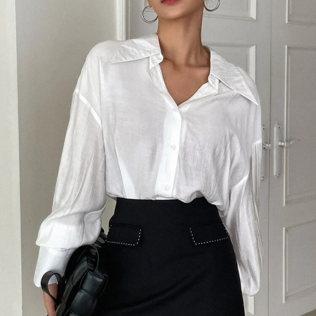 Solid Button Front Shirt
